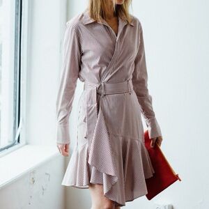 A.L.C | Suri Striped Wrap Dress